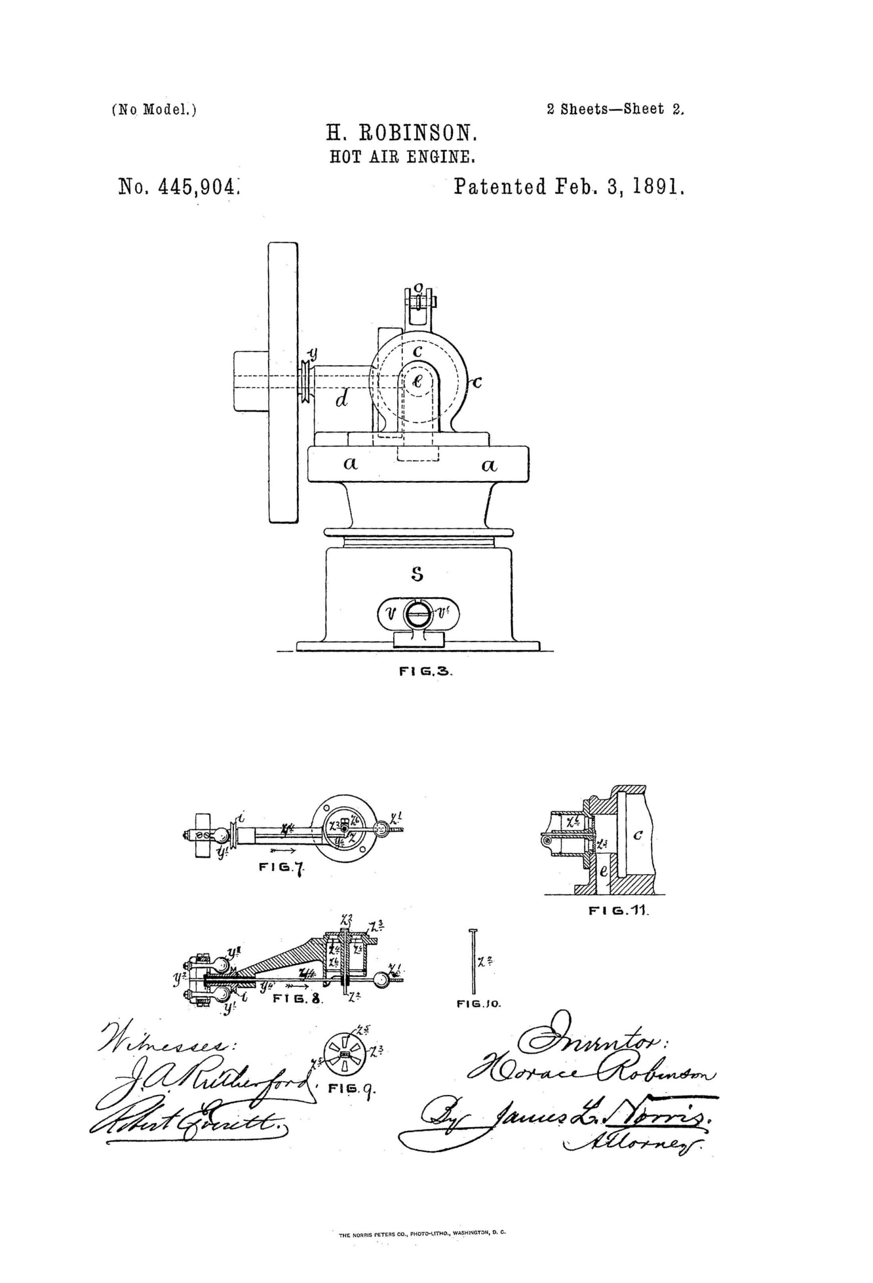 Robinson Hot Air Engine Patent