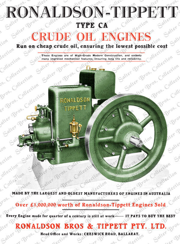 Ronaldson Bros. & Tippett Type CA Diesel Engine Poster